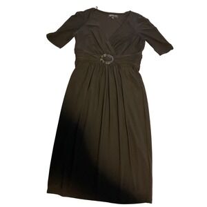 Jones New York Black Maxi Dress with Tortoise Ring Detail